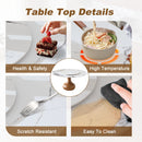 Round Dining Table 53" With Lazy Susan - Walnut / White by HouseOfZazla
