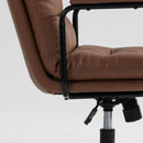 Office Chair, Mid Back Home Office Desk Task Chair With Wheels And Arms Ergonomic Computer Rolling Swivel Chair With Padded Armrest by HouseOfZazla