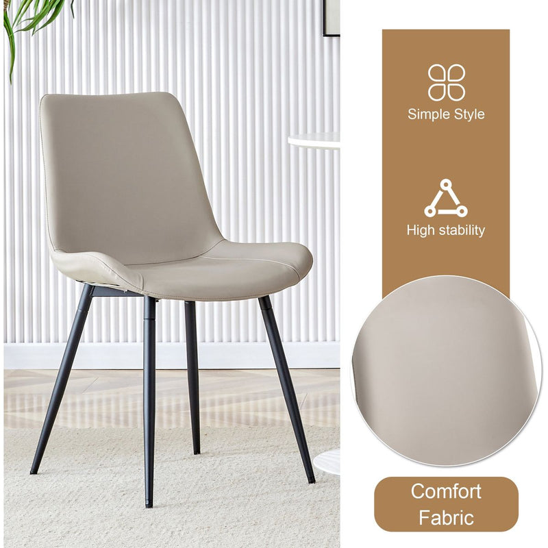 Table and chair set.Cozy Modern MDF Dining Set -67'x35.4' with 4 Gray  Artificial Leather Chairs With Curved Widened Cushion Design.Suitable for restaurants, kitchens, dining rooms,etc.