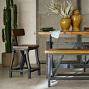 Industrial Counter Stool With Back Removable Solid Acacia - Amber by HouseOfZazla