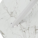 31.5" Modern Cross Leg Round Dining Table, White Marble Top Occasional Table, Two Piece Removable Top, Matte Finish Iron Legs