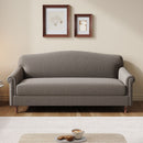 Loveseat Sofa With Rolled Arm For Living Room - Brown by HouseOfZazla