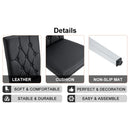 8 piece set of black armless dining chairs brings a touch of elegance and mystery to the dining area with its deep black tone,The grid and buckle design of the back add a vintage yet fashionable touch