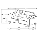 Xana - Track Arm Tufted Loveseat - Greige by HouseOfZazla