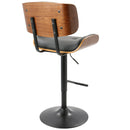 Lombardi - Mid Century Modern Adjustable Barstool With Swivel With Straight T Footrest (Set of 3) by HouseOfZazla