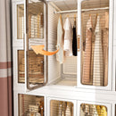 Portable Wardrobe Closet Storage Organizer For Clothes With Magnetic Doors, 12 Cubes & 2 Hanging Rods - White by HouseOfZazla