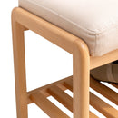 Shoe Bench, Beech Wood Storage Rack Organizer With High Rebound Sponge Cushion - Natural by HouseOfZazla