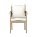 Outdoor Patio Acacia Wood Chairs With Woven Rope Arms (Set of 2)