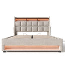 Upholstered Platform Bed With A Hydraulic Storage System, LED And USB Charging (Without Mattress) by HouseOfZazla