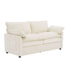 Modern Loveseat Sofa, Upholstered Couch With Side Storage Pockets