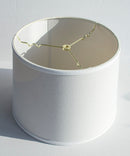 14"W x 10"H White Linen Drum Lampshade
