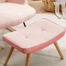 35.5 inch Rocking Chair, Soft Houndstooth Fabric Leather Fabric Rocking Chair for Nursery, Comfy Wingback Glider Rocker with Safe Solid Wood Base for Living Room Bedroom Balcony (pink)