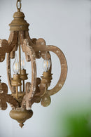 Farmhouse Chandelier, 6 Light Wood Chandelier Pendant Light Fixture With Adjustable Chain For Dining Room Living Room Entryway, Bulb Not Included by HouseOfZazla