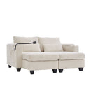 Convertible Chaise Lounge Sofa Chair With USB Ports, Cup Holders, Phone Holder And Storage by HouseOfZazla