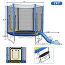 7FT Trampoline for Kids with Safety Enclosure Net, Slide and Ladder, Easy Assembly Round Outdoor Recreational Trampoline