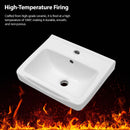 Wall Mounted Bathroom Sink With Towel Bar & Overflow - White / Black by HouseOfZazla