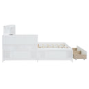Platform Bed With Multi Functional Storage Space, Nightstand, 2 Drawers, USB Ports And Desk by HouseOfZazla