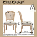 French Country Dining Chairs Set of 2, Upholstered with Rattan Fan-shaped Back by HouseOfZazla