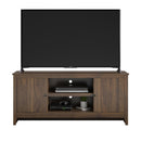 TV Stand For TVs Up To 65" With Open Shelves And Storage Cabinets - Walnut