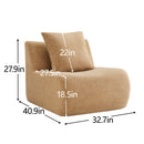 Armless Sofa With Pillow Teddy Fabric - Camel