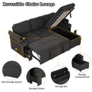 Convertible L Shaped Sofa Couch With Storage, Cup Holders, USB Ports by Unique Piece Furniture