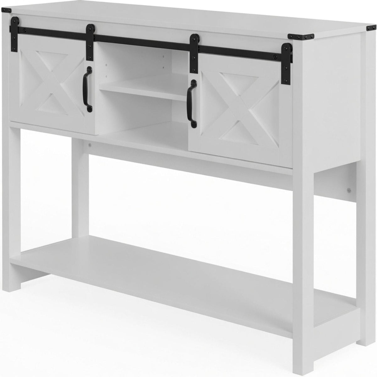Farmhouse Entryway Table With Sliding Barn Door, photo 13 of 40