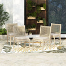Cordoba Dining Chair Set of 2 - Comfortable Armless Beige Chairs by HouseOfZazla
