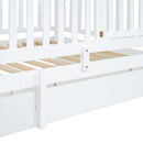 Daybed With Fence Guardrails And 2 Drawers, Split Into Independent Floor Bed & Daybed by HouseOfZazla