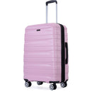 3 Piece Luggage Sets PC Lightweight & Durable Expandable Suitcase with Two Hooks, Double Spinner Wheels, TSA Lock, (21/25/29) Pink