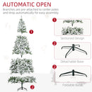 HOMCOM 9' Tall Unlit Snow Flocked Pine Artificial Christmas Tree