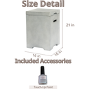 Outdoor Tank Table for Gas Fire Pits, Hides Propane Tank Cover, Concrete Light Gray, Side Handles