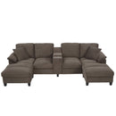 Modern U-Shaped Sectional Sofa With Storage Ottomans by HouseOfZazla