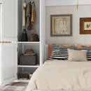 Queen Size Murphy Bed With Wardrobe, Space-Saving Hidden Wall Bed With Desk And Charging Station - White by HouseOfZazla