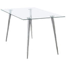Vendas - Rectangular Glass Top Dining Table - Chrome by HouseOfZazla