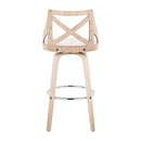 Charlotte - Farmhouse Fixed Height Bar Stool With Swivel And Round Footrest (Set of 2)