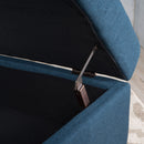 Flip Top Ottoman With Tufted Waffle Stitch And Rolling Casters - Navy Blue by HouseOfZazla