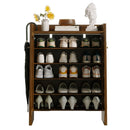 Rattan Shoe Cabinet with Doors, 6-Tier Storage Organizer
