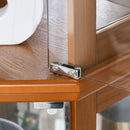 6 Shelf Corner Curio Display Cabinet with Lights, Mirrors and Adjustable Shelves, Oak