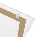 47" Iron Dining Table with Tempered Glass Top, Clear