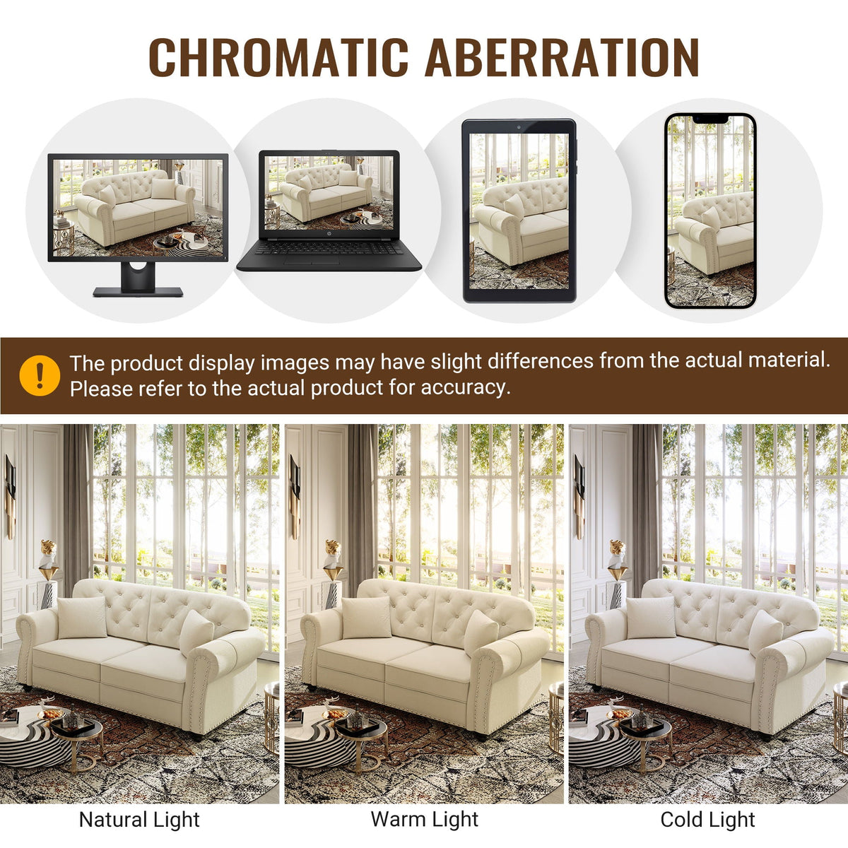 Upholstered 3 Seater Sofa Set With Ottoman, photo 10 of 39