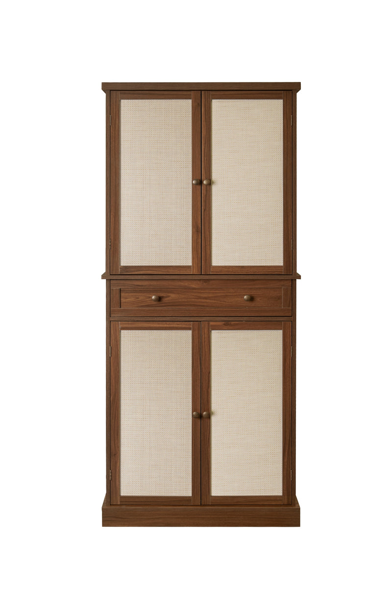 4 Door Cabinet with 1 Drawer, with 4 Adjustable Inner Shelves, Storage Cabinet