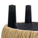 Edward 17.5" Round Upholstered Ottoman with Bullion Fringe