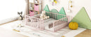 Metal Floor Bed Frame With Fence And Door by HouseOfZazla