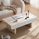Mid Century Modern Coffee Table with Faux Marble Tabletop