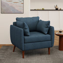 Luminate Upholstered Fabric Club Chair with Tapered Legs and 2 Accent Pillows