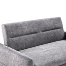 55.1" Pull Out Sleep Sofa Bed Loveseats Sofa Couch with Adjustable Backrest, Storage Pockets, 2 Soft Pillows, USB Ports for Living Room, Bedroom, Apartment, Office,Grey