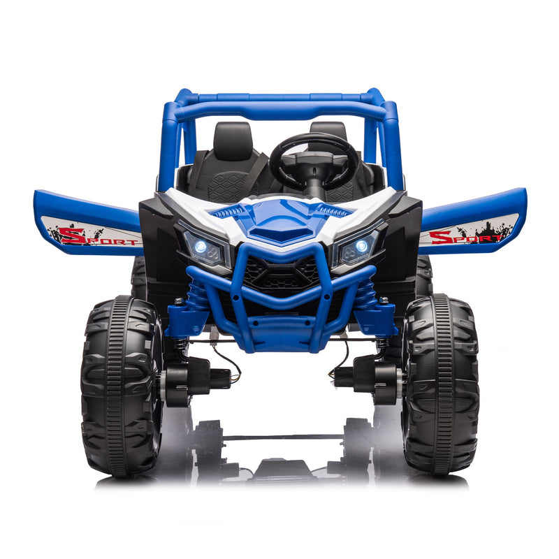 24V Ride On XXL UTV car for kid,2seater with two safety belts, Side by Side 4x4 Ride on Off-Road Truck with Parent Remote Control, Battery Powered Electric Car w/High Low Speed, two safety belts.