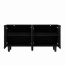 59'' Modern Buffet Sideboard with 4 Sunburst Doors