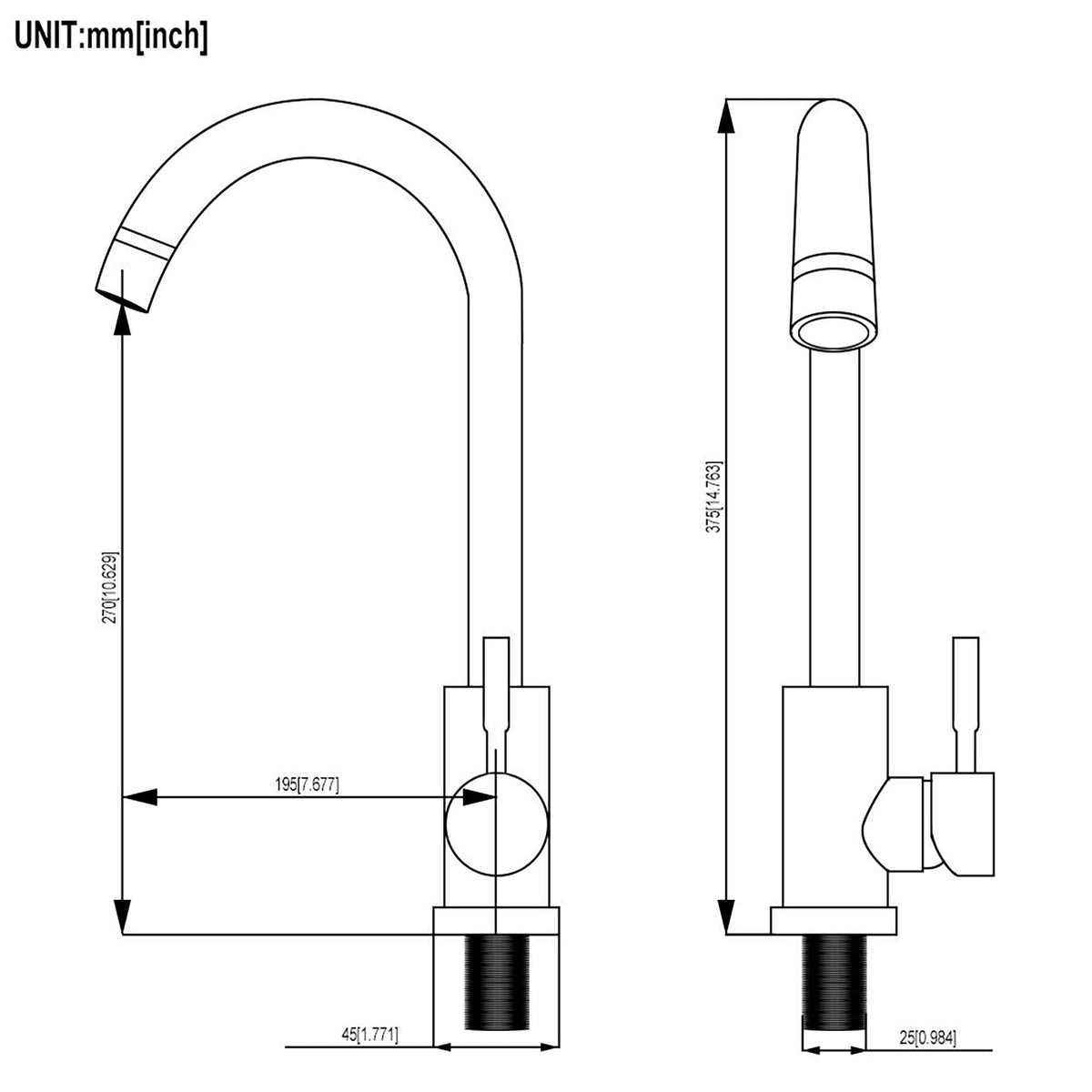 Modern Kitchen Sink Faucet With Single Handle, photo 6 of 18