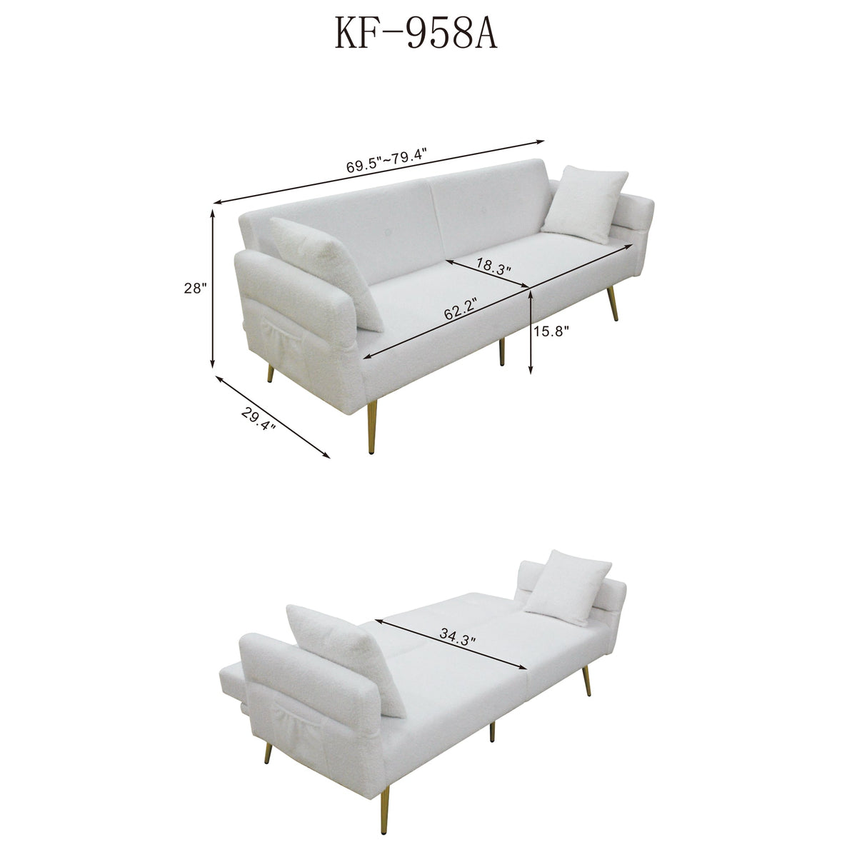 Modern Teddy Upholstered Accent Loveseat Sofa, photo 10 of 10